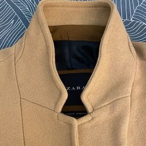 Zara Camel Overcoat, Small, Mens